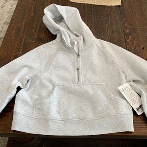 NWT Lululemon oversized scuba half zip hoodie xs/s. Heather core ultralight grey